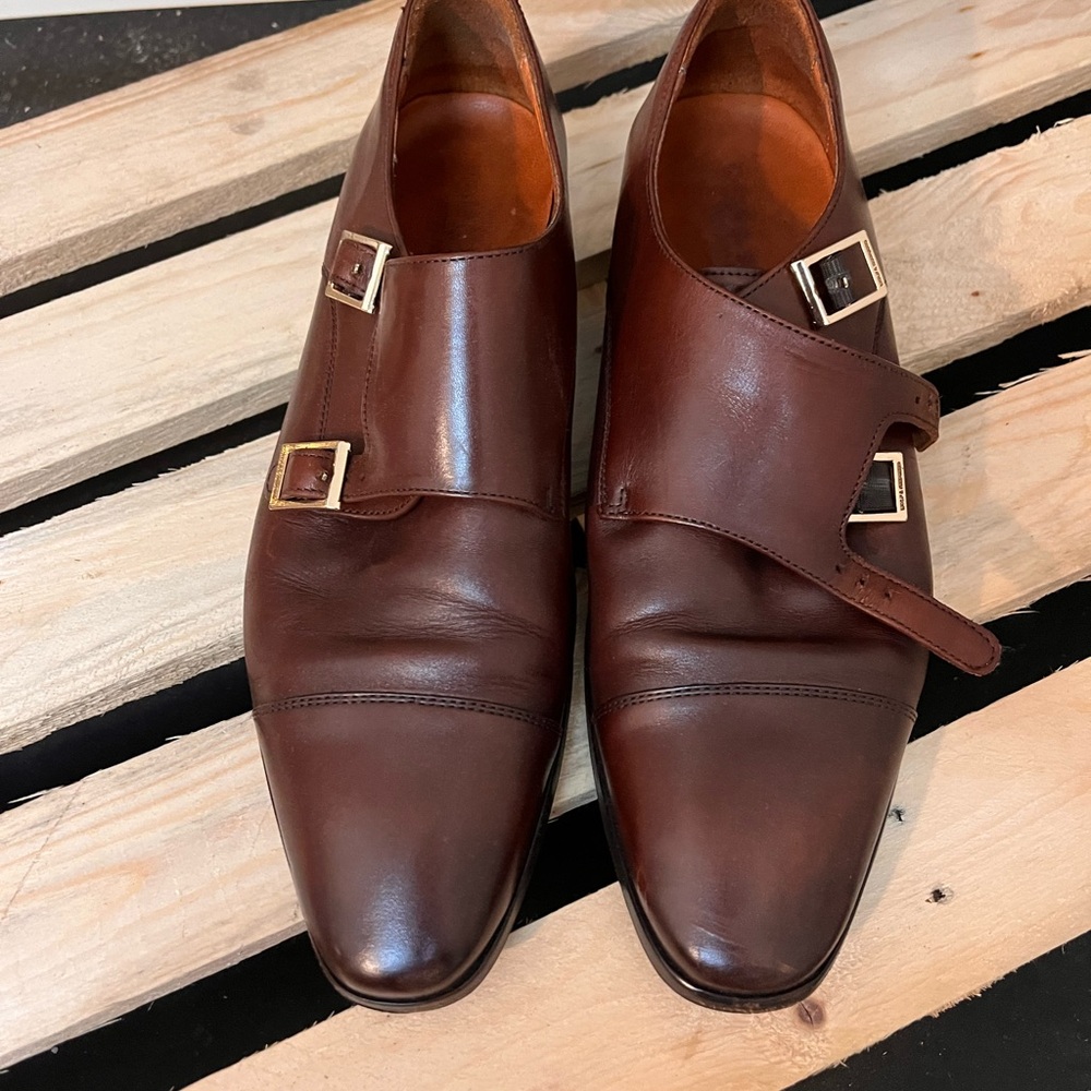 Wolf & Shepherd Men’s Gambit Brown Leather Monk Strap Dress Shoe